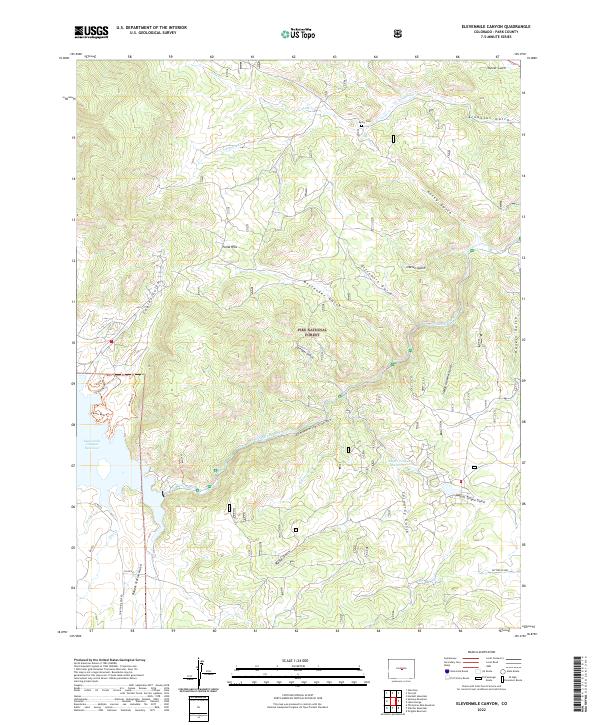 Elevenmile Canyon topographic map thumbnail