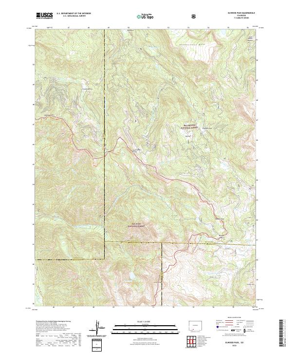 Elwood Pass topographic map thumbnail