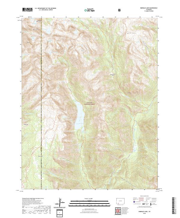 Emerald Lake topographic map thumbnail