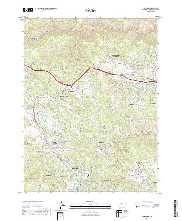 Evergreen topographic map thumbnail
