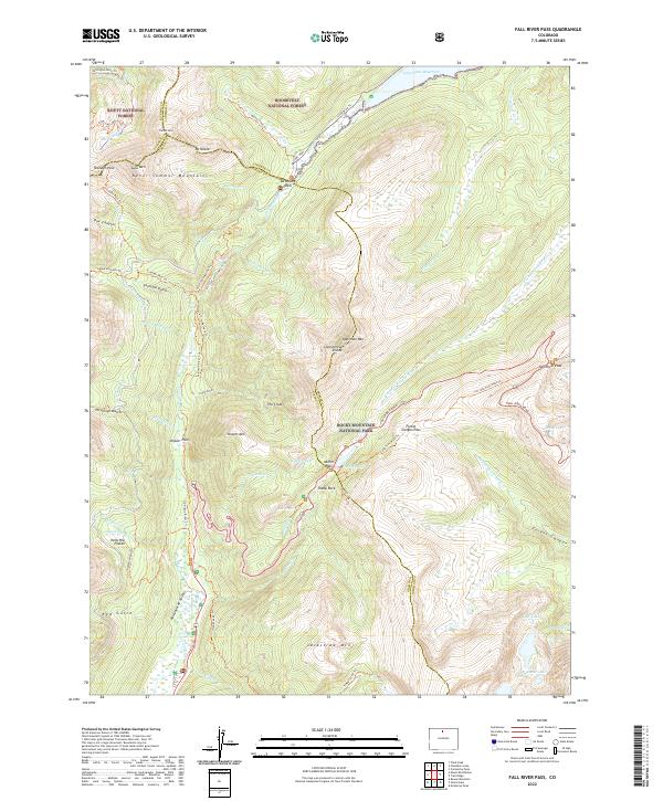 Fall River Pass topographic map thumbnail