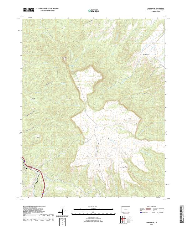 Fishers Peak topographic map thumbnail
