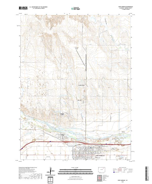 Fort Morgan topographic map thumbnail