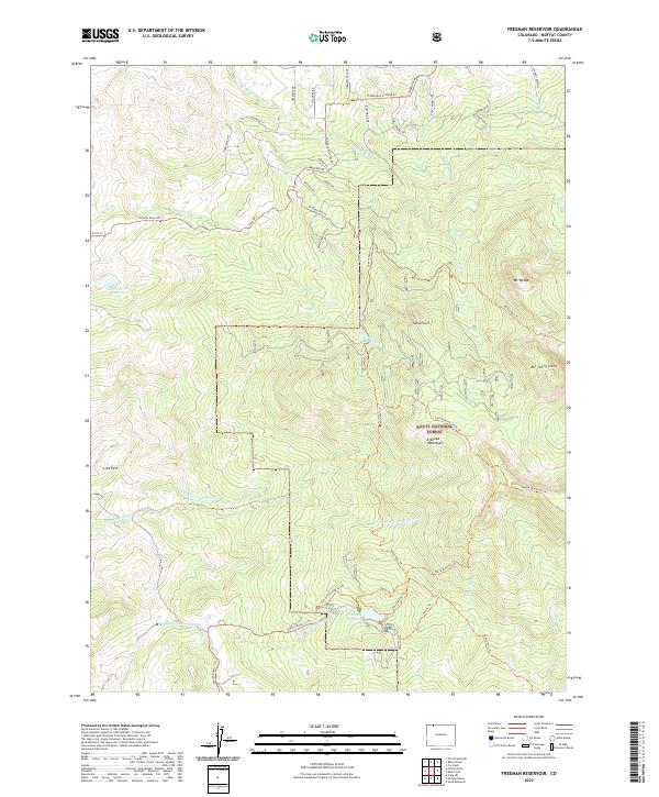 Freeman Reservoir topographic map thumbnail