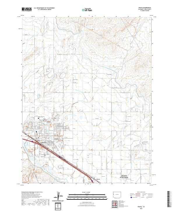 Fruita 2022 topographic map thumbnail
