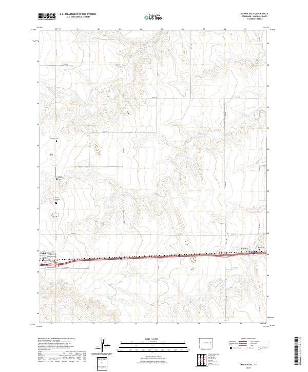 Genoa East topographic map thumbnail