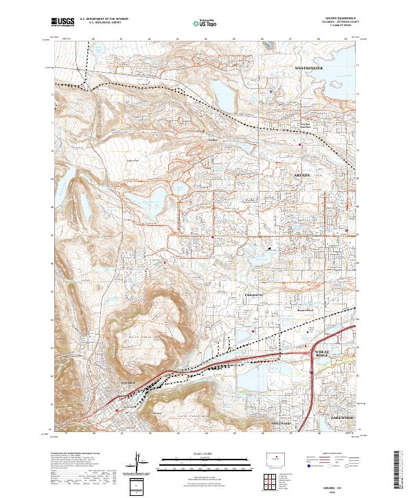 Golden topographic map thumbnail