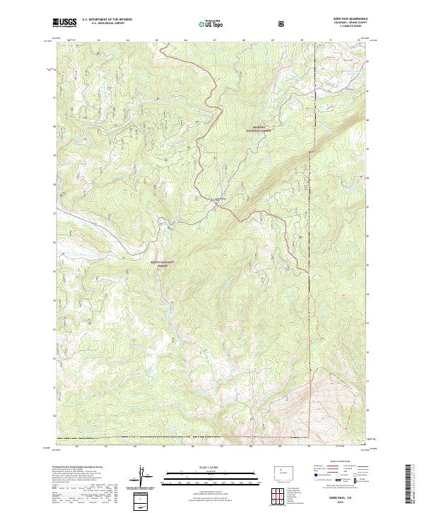 Gore Pass topographic map thumbnail