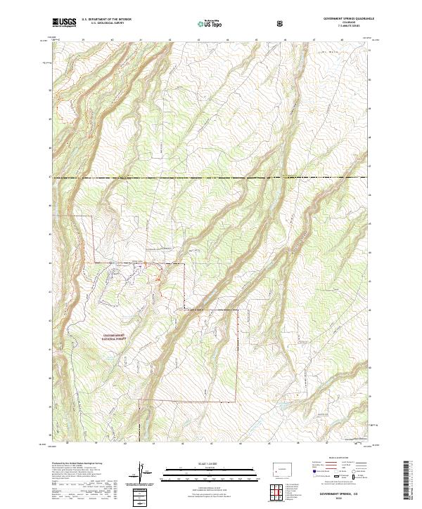 Government Springs topographic map thumbnail