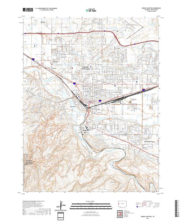 Grand Junction 2022 topographic map thumbnail