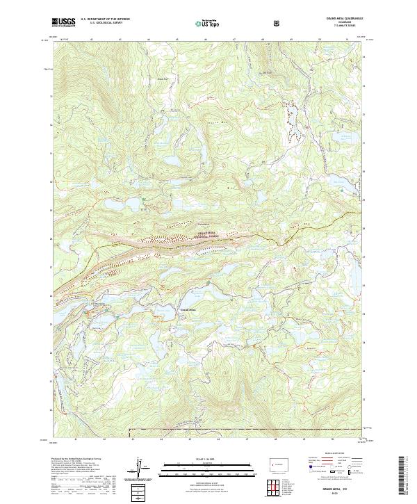 Grand Mesa topographic map thumbnail