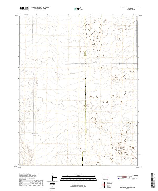 Grandview School SE topographic map thumbnail