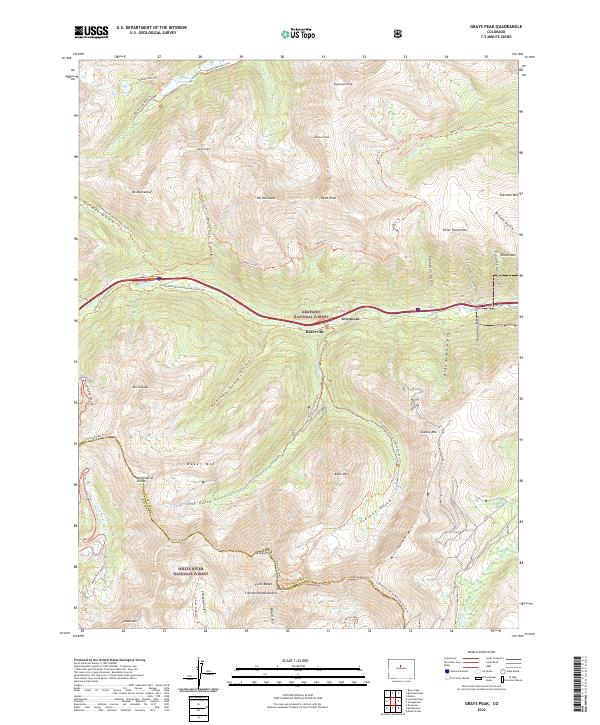 Grays Peak topographic map thumbnail