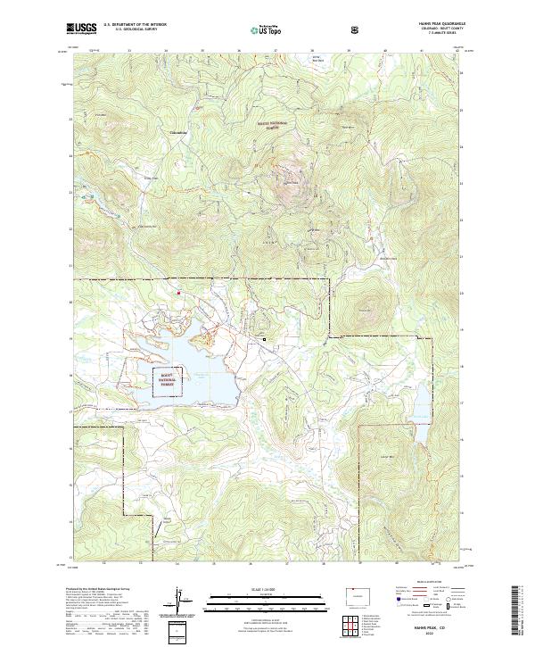 Hahns Peak topographic map thumbnail
