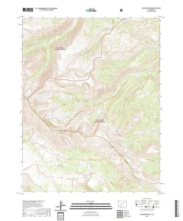 Halfmoon Pass topographic map thumbnail