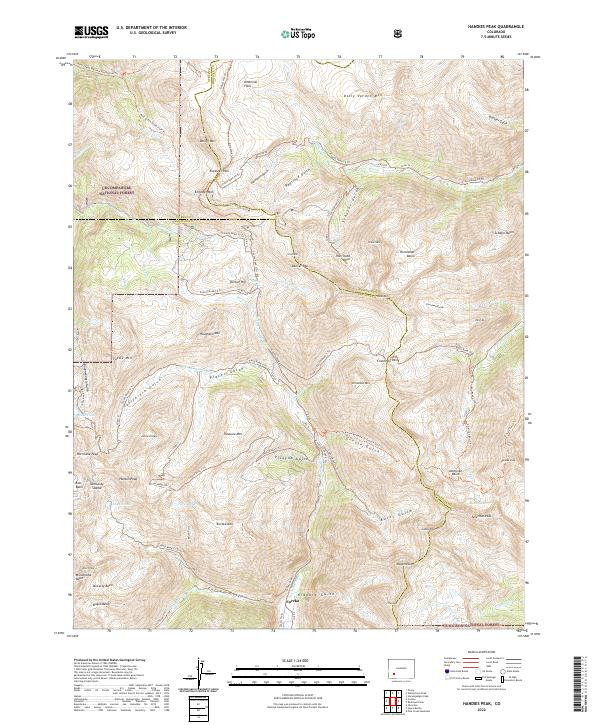 Handies Peak topographic map thumbnail