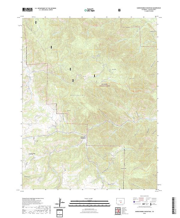 Hardscrabble Mountain topographic map thumbnail