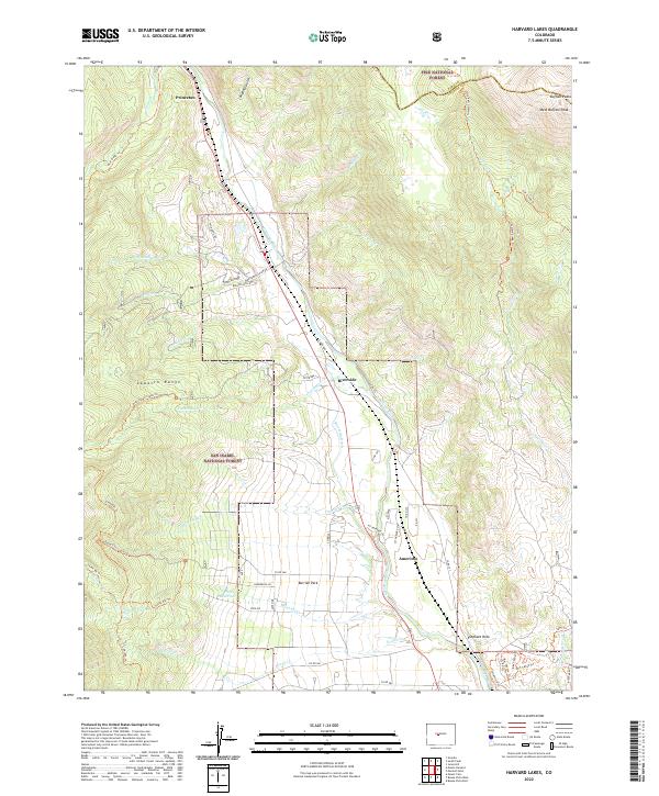 Harvard Lakes topographic map thumbnail
