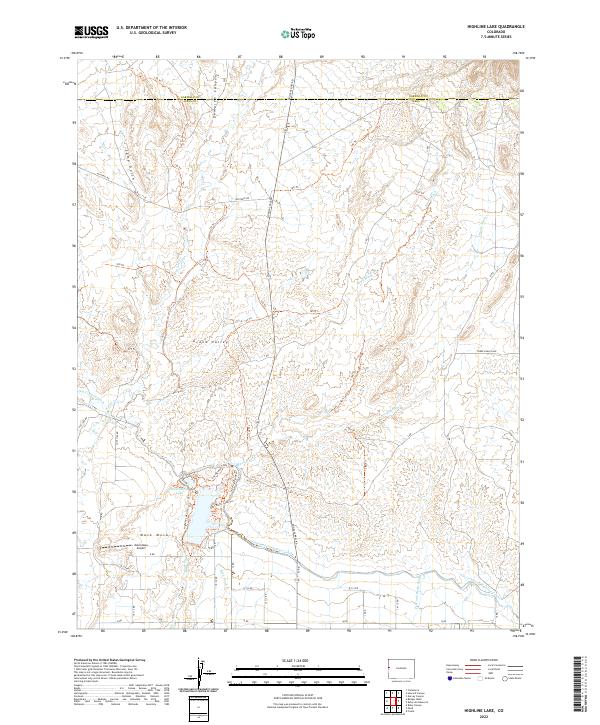 Highline Lake 2022 topographic map thumbnail