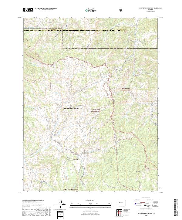 Hightower Mountain topographic map thumbnail