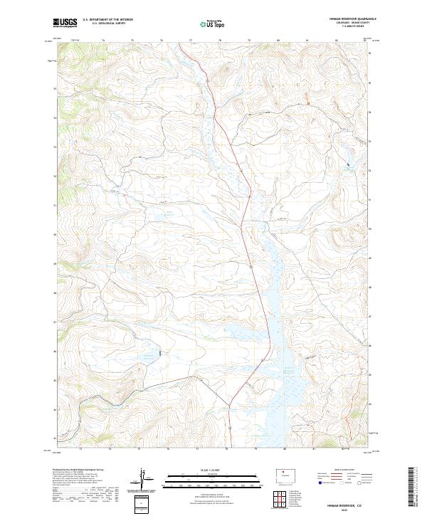 Hinman Reservoir topographic map thumbnail