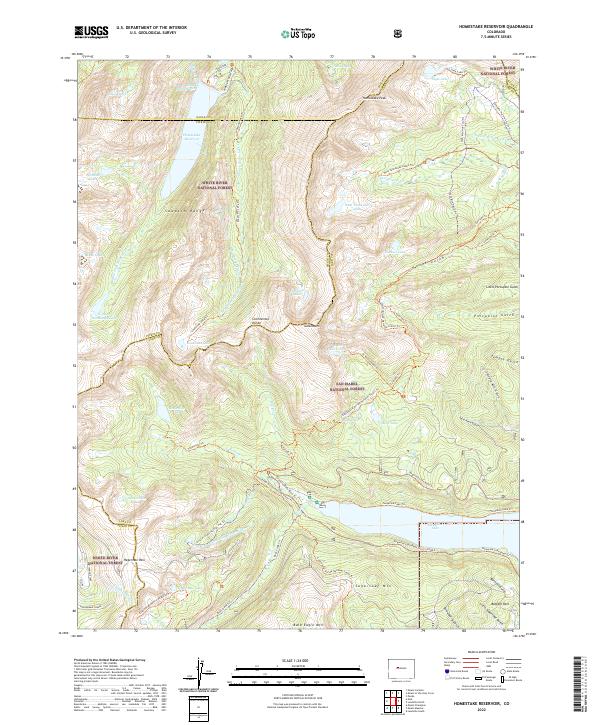 Homestake Reservoir topographic map thumbnail