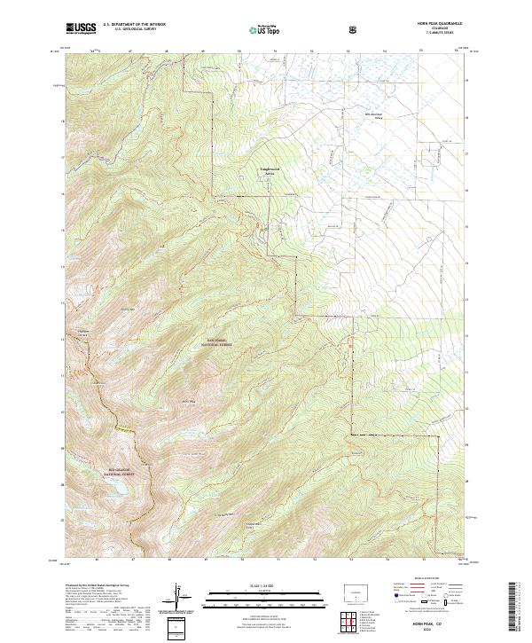 Horn Peak topographic map thumbnail