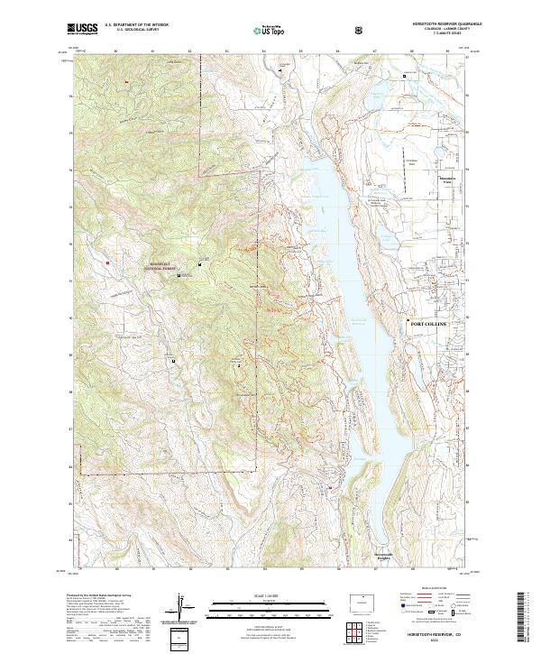 Horsetooth Reservoir topographic map thumbnail