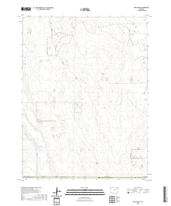 Huey Ranch topographic map thumbnail