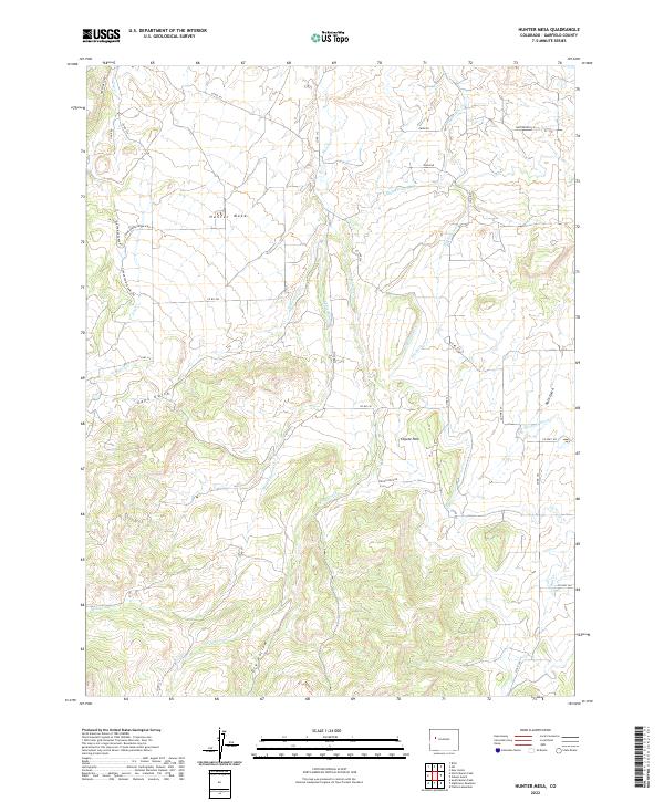 Hunter Mesa topographic map thumbnail