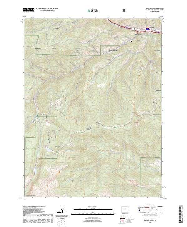 Idaho Springs topographic map thumbnail