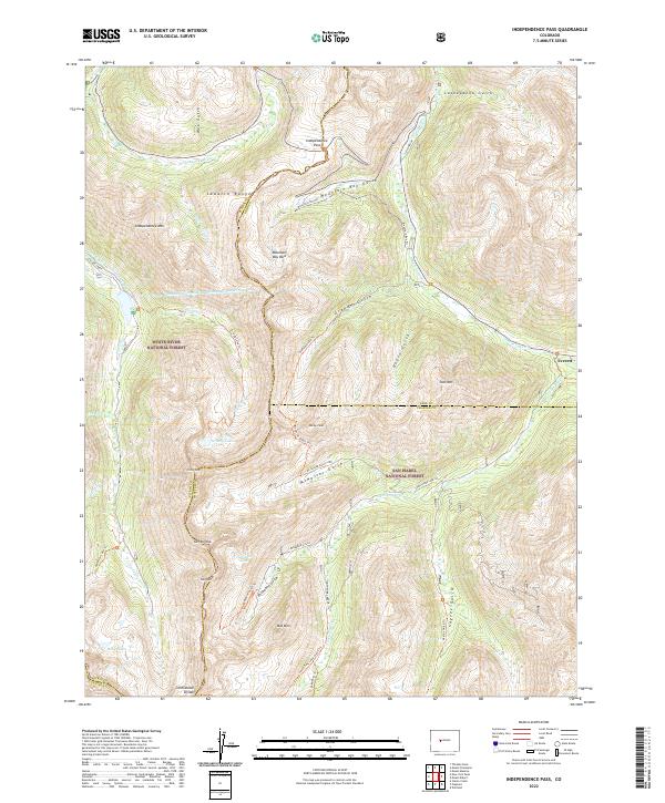 Independence Pass topographic map thumbnail
