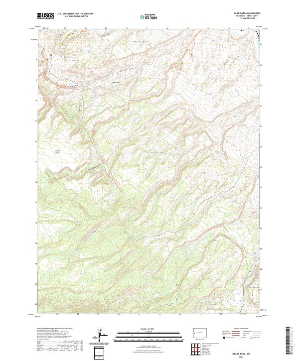 Island Mesa topographic map thumbnail