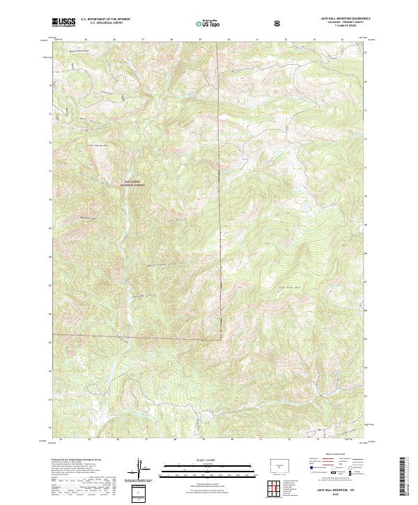 Jack Hall Mountain topographic map thumbnail