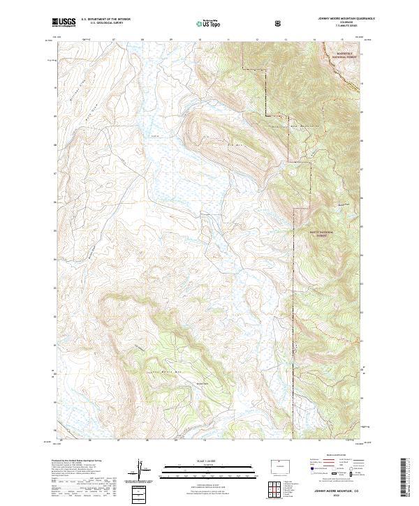 Johnny Moore Mountain topographic map thumbnail