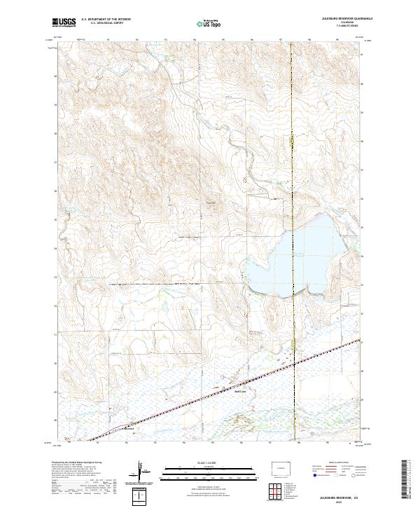 Julesburg Reservoir topographic map thumbnail