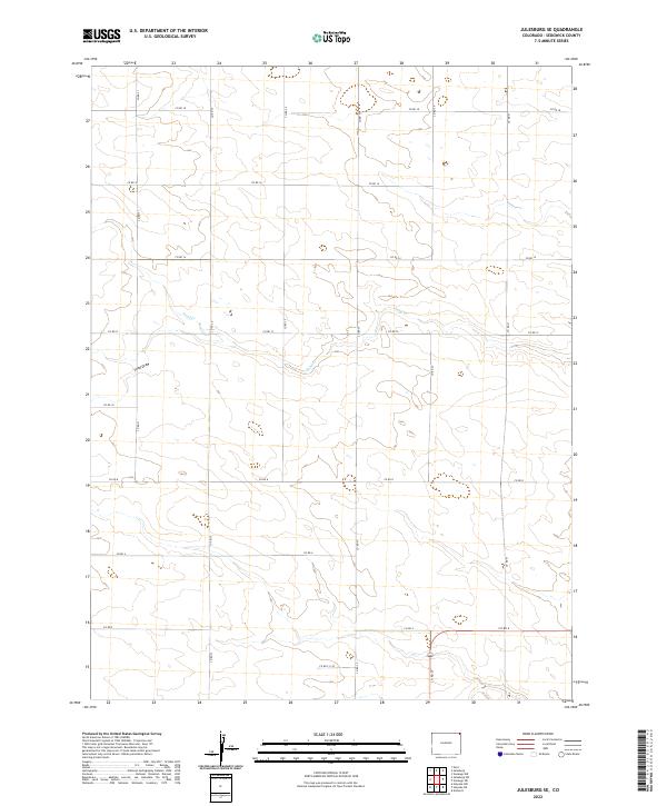 Julesburg SE topographic map thumbnail