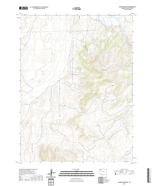 Juniper Mountain topographic map thumbnail