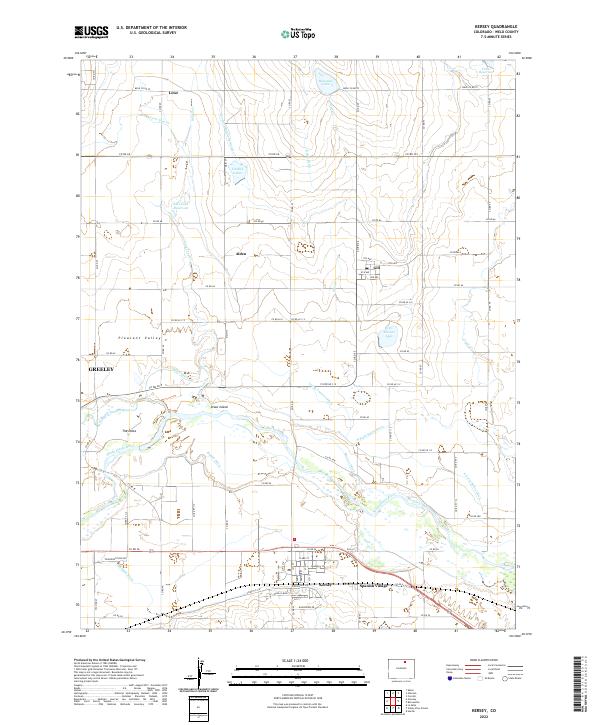 Kersey topographic map thumbnail