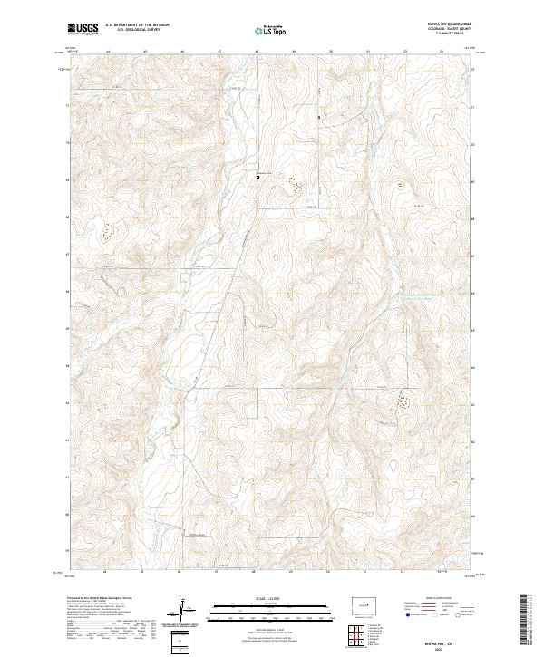 Kiowa NW topographic map thumbnail