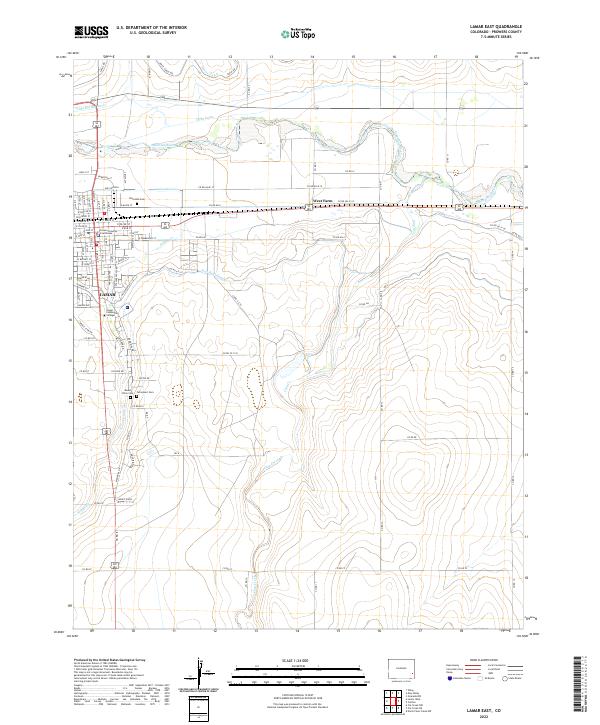 Lamar East topographic map thumbnail