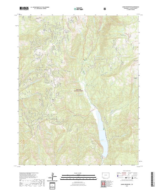 Lemon Reservoir 2022 topographic map thumbnail
