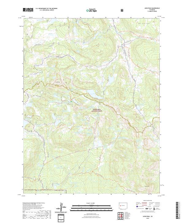 Leon Peak 2022 topographic map thumbnail