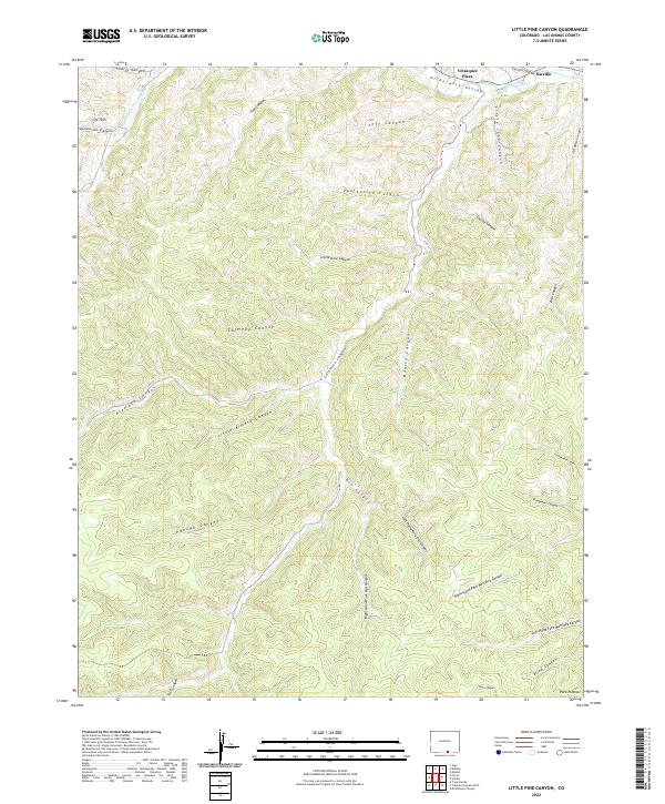 Little Pine Canyon topographic map thumbnail