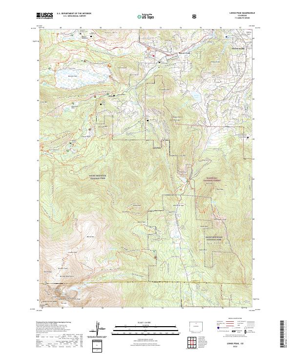 Longs Peak 2022 topographic map thumbnail