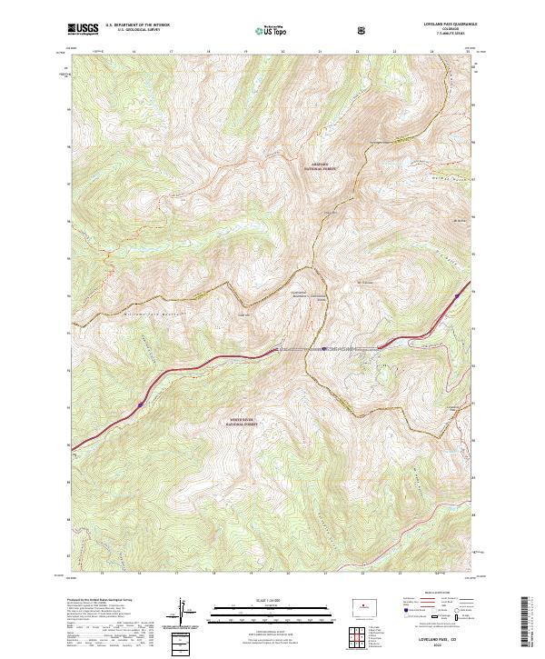 Loveland Pass 2022 topographic map thumbnail