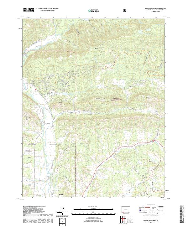 Ludwig Mountain 2022 topographic map thumbnail