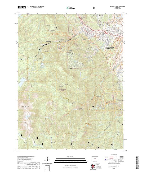 Manitou Springs 2022 topographic map thumbnail