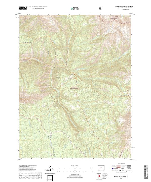 Marcellina Mountain 2022 topographic map thumbnail
