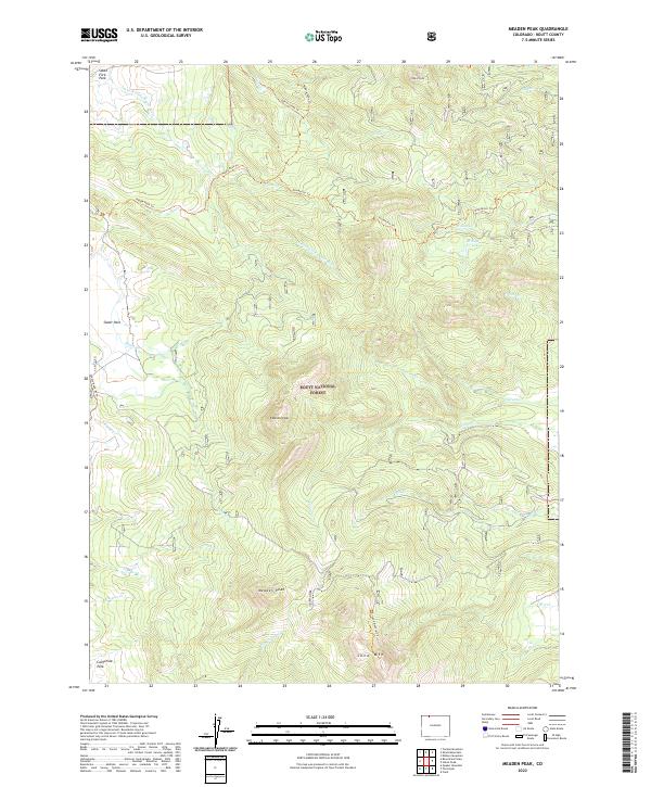 Meaden Peak 2022 topographic map thumbnail